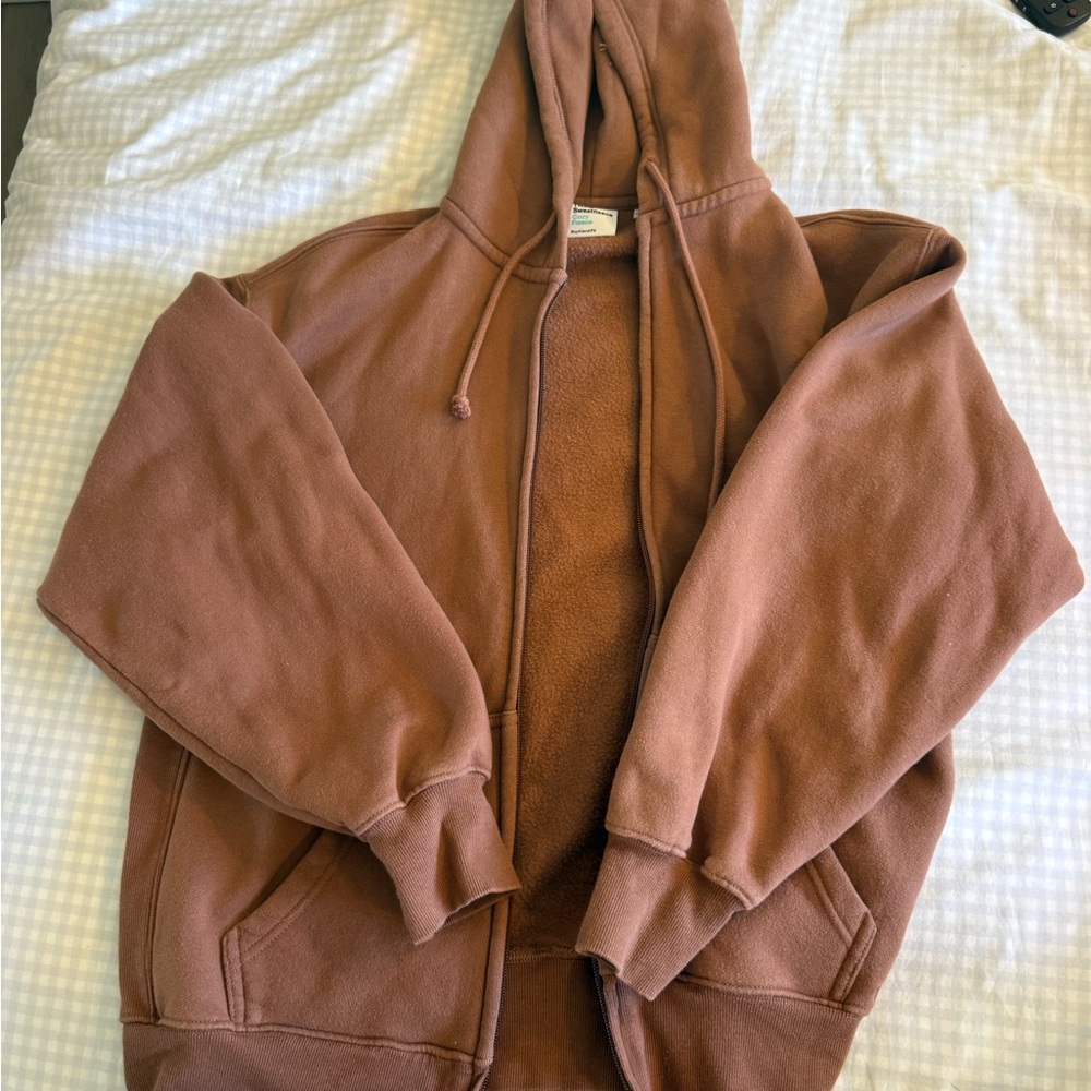 Aritzia TNA Sweatfleece Cozy Fleece Zip Up Hoodie